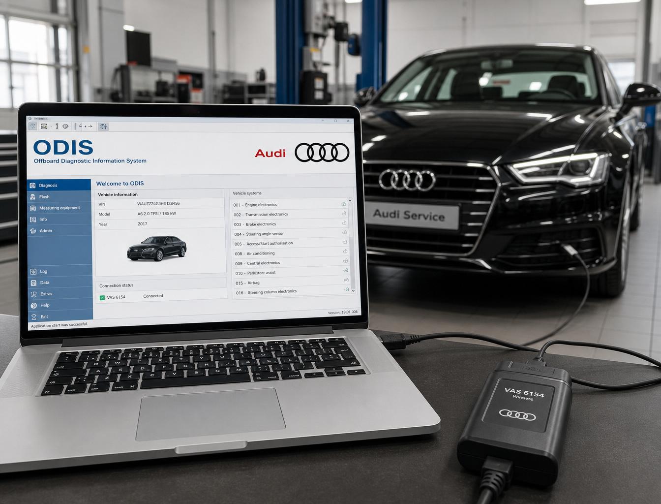 OBD-II diagnostic scanner displaying live engine data